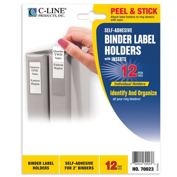 C-Line Products SelfAdhesive Binder Labels, 2 Inch Binders, 2516 x 3116, 12PK Set of 5 PK, 60PK 70023-BX